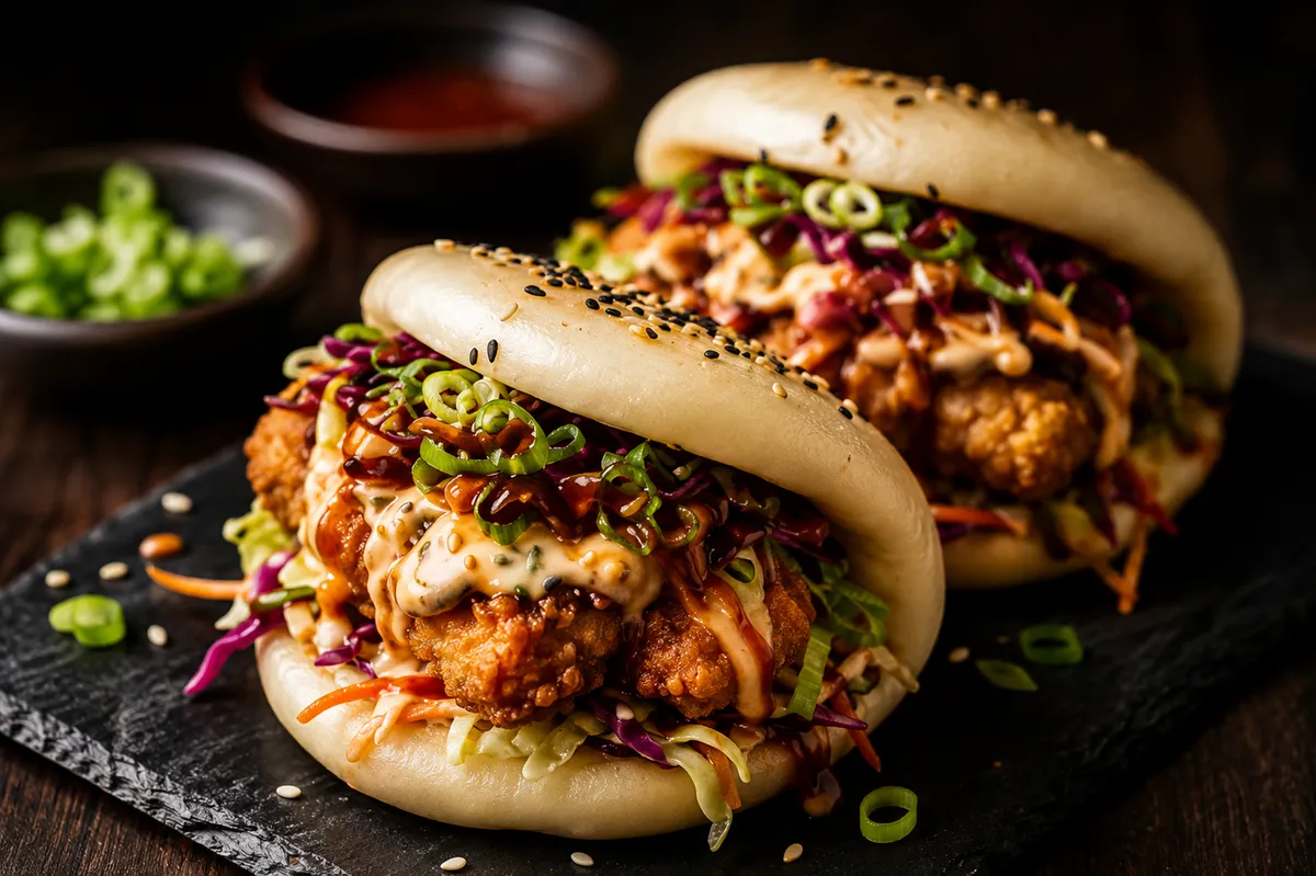 Bao buns med krispig kyckling